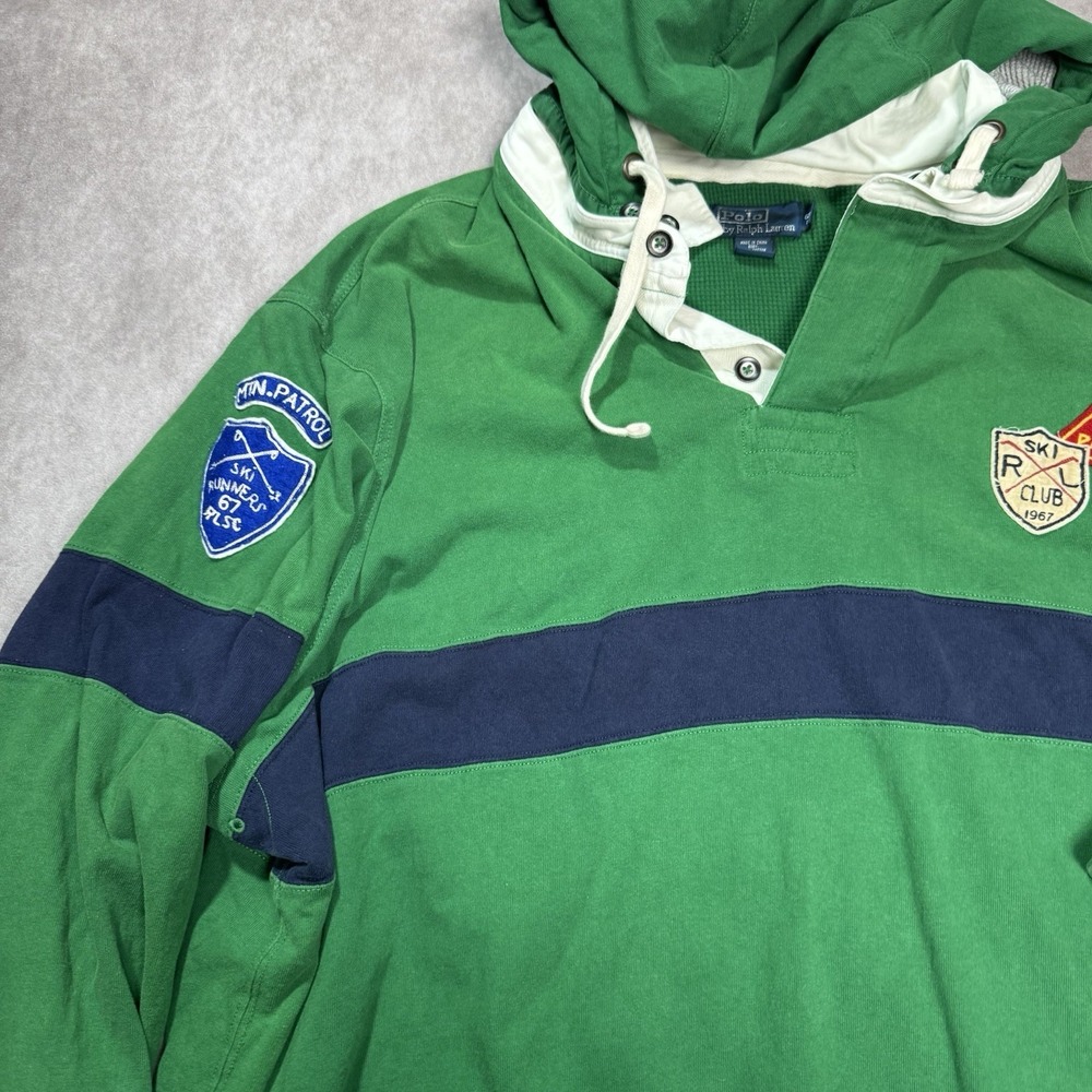 Rare VTG 90s Polo Ralph Lauren Ski Patrol Thermal Lined Rugby Heavy Polo 6XB Big - Picture 2 of 9